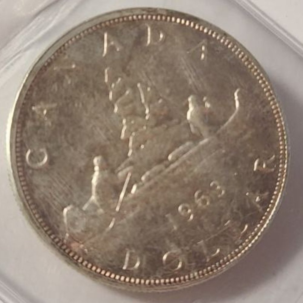 1963 Canada Silver Dollar Coin (23.33 Grams .800)